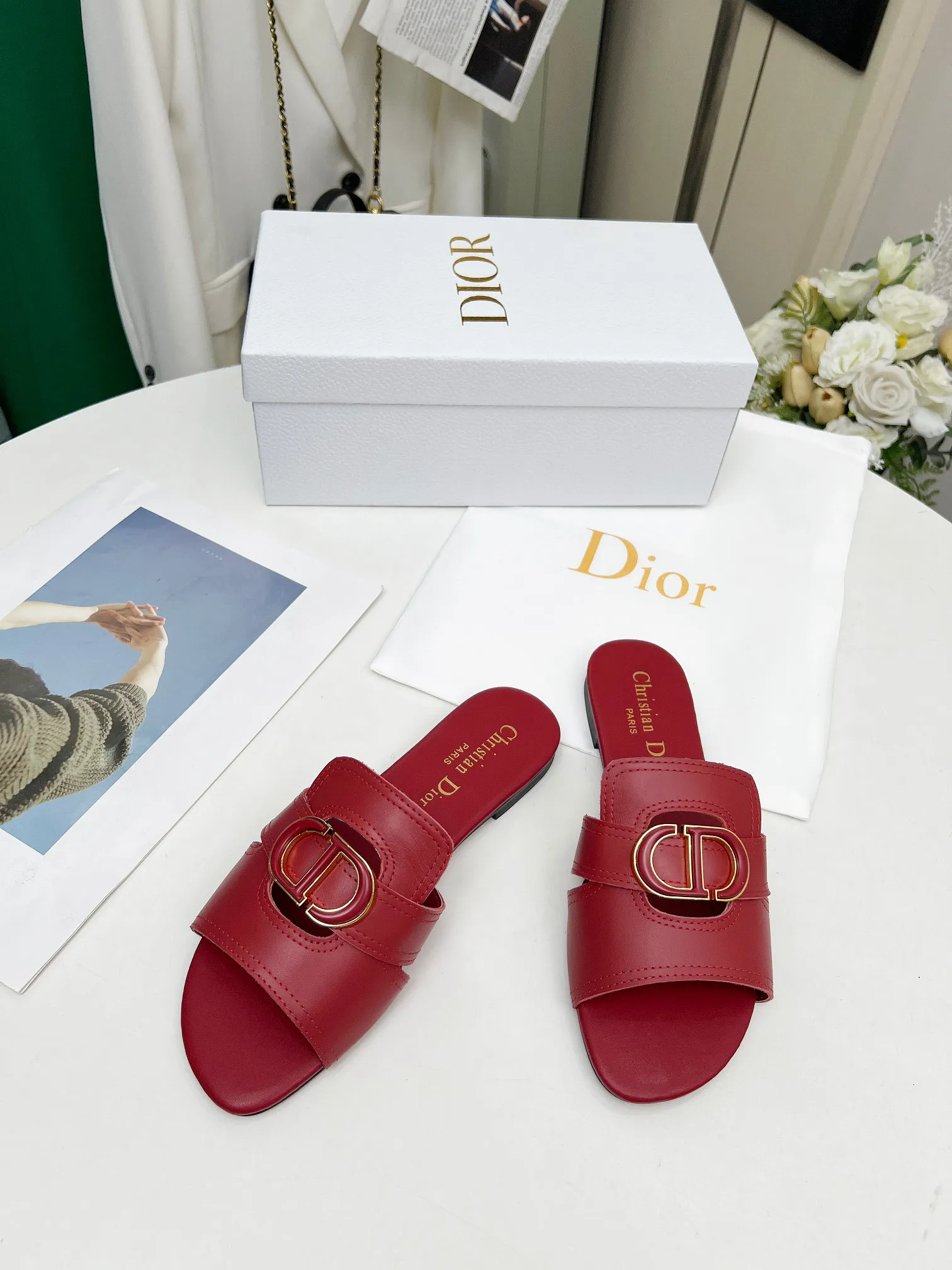 👟👟Ex-factory price 360👟👟 Genuine leather base +30 Dior spring and summer new model 6 colors optional code size 35-42